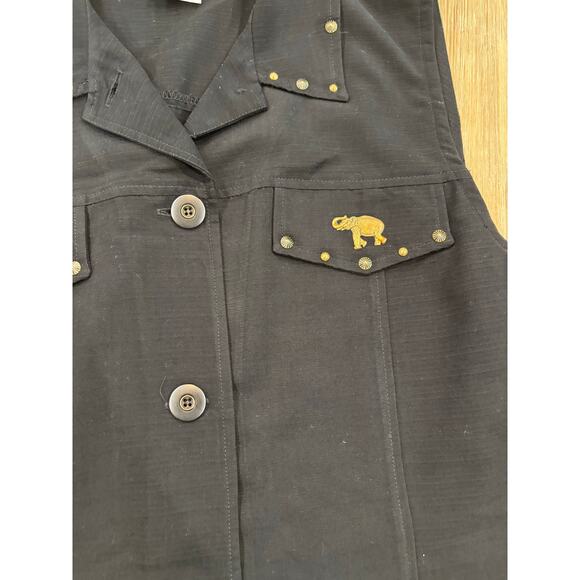VM SLEEVELESS TOP WITH HORSE AND ELEPHEN DETAIL SIZE XL UNIQUE VINTAGE - Picture 3 of 7